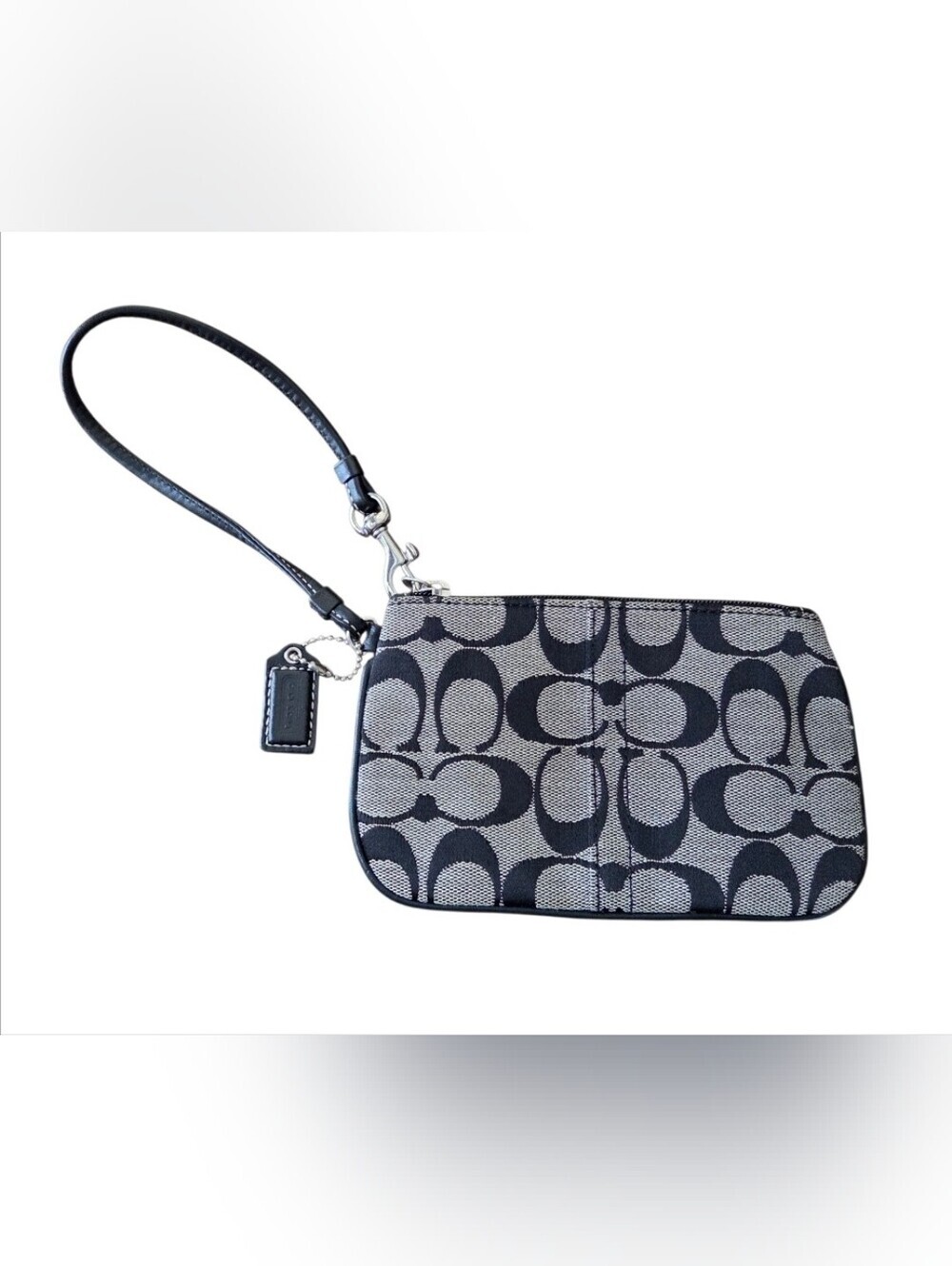 Coach Y2K Signature Skinny Monogram Canvas Wristlet Black Gray
